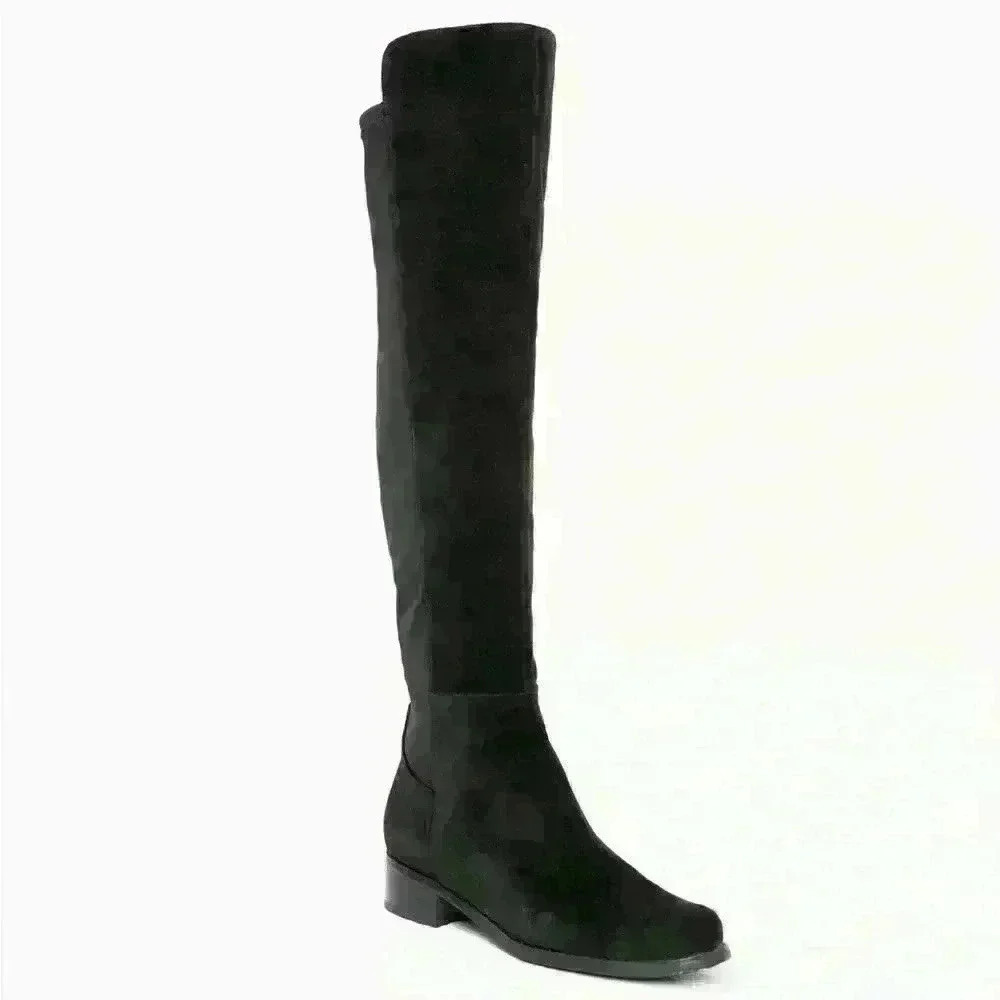 Blonde Velma Waterproof Suede Over-the-Knee Boots - Picture 2 of 12